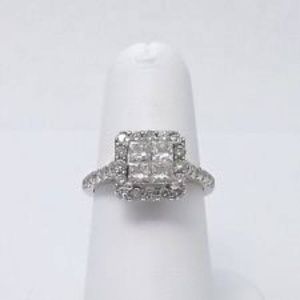 Princess Cut Diamond White Gold Wedding Set